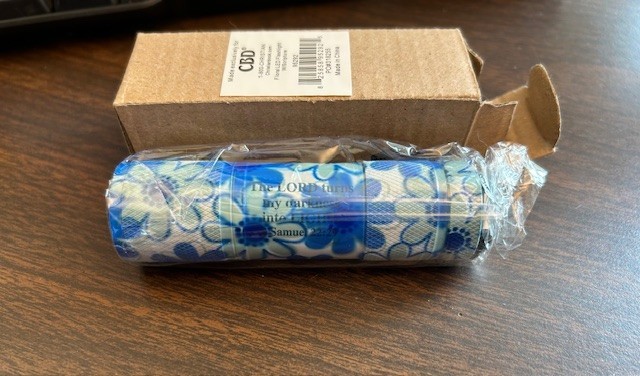 Mini LED Floral Pocket Flashlight/Christian Bible Verse/Pink or Blue