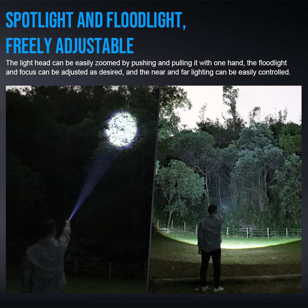 Trustfire E5 1350LM Zoomable Rechargeable Torch 450M Tactical LED Flashlight US