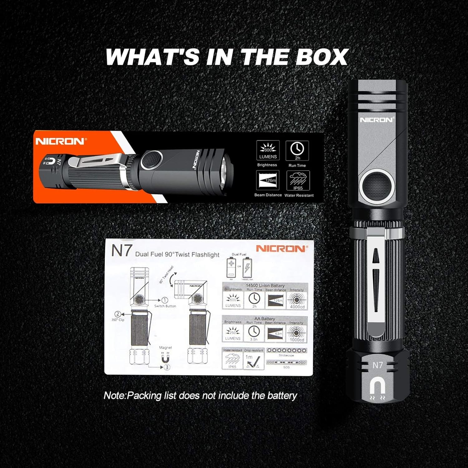 Powerful 600 Lumens N7 LED Flashlight – Waterproof for Camping & Hiking