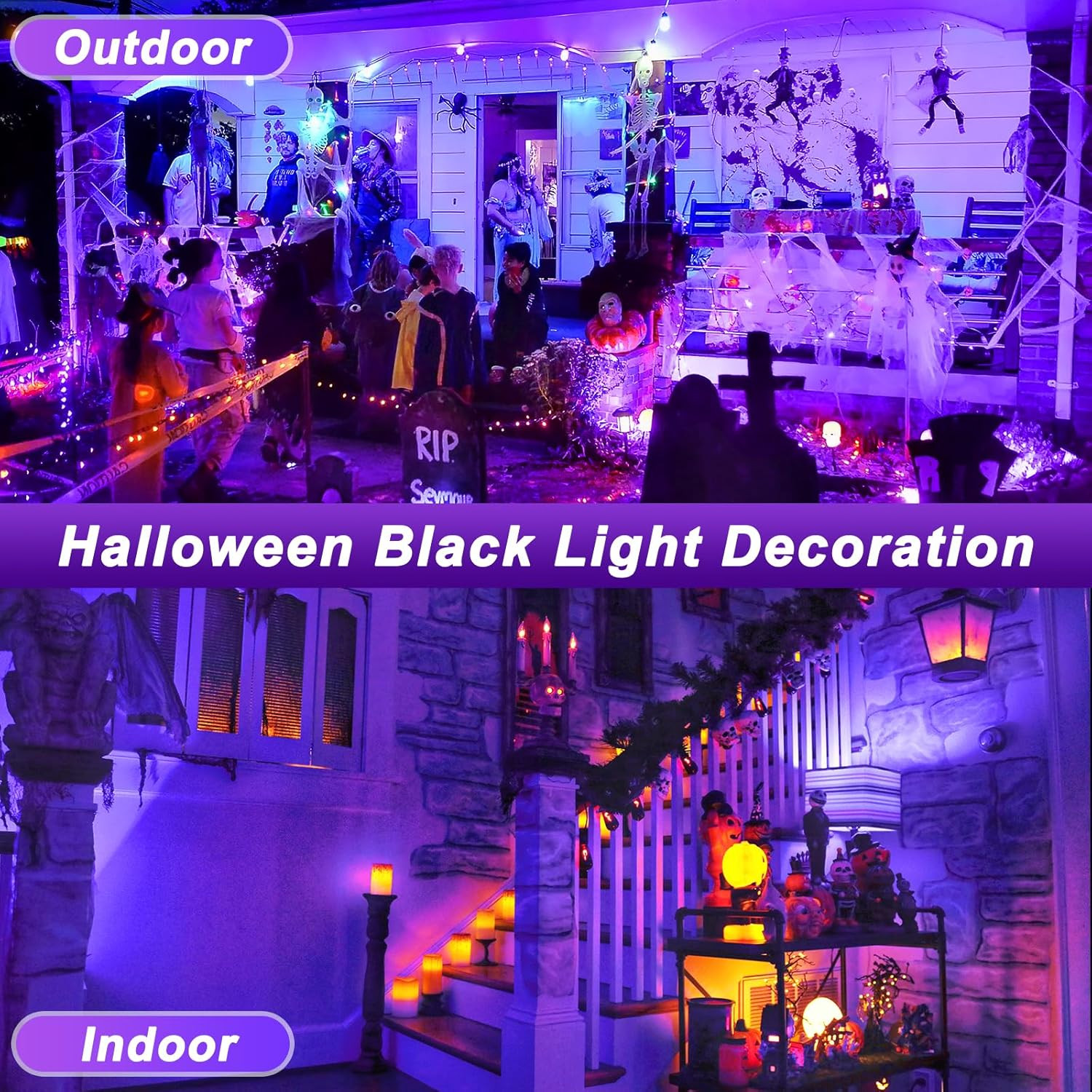 Rechargeable Black Lights, Battery Powered Blacklight, 400-405Nm Ultraviolet Flo