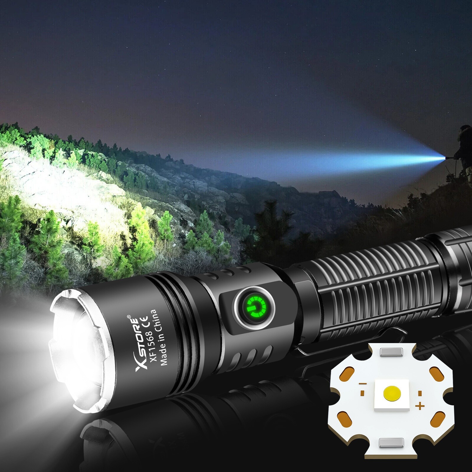 9900000LM Super Bright LED Flashlight Rechargeable Tactical 15W Torch Work Light