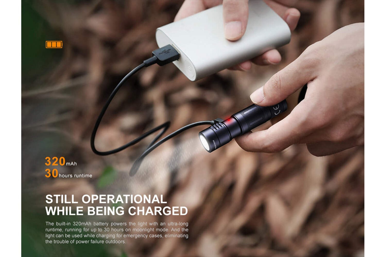 Fenix E05R Mini Keychain LED Flashlight – 400 Lumens