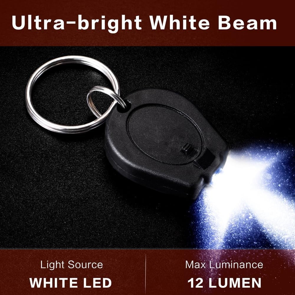 6 Pack Ultra Bright Mini LED Keychain Flashlight, Small Key Ring Flashlight
