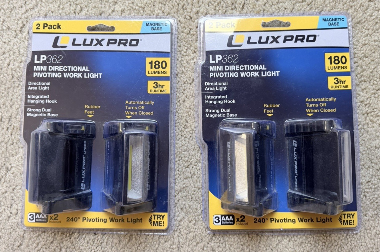 LUXPRO Triangle 180 Lumen LED Area Light 4 Pack – (2 Pairs) Broadbeam Mini LP362