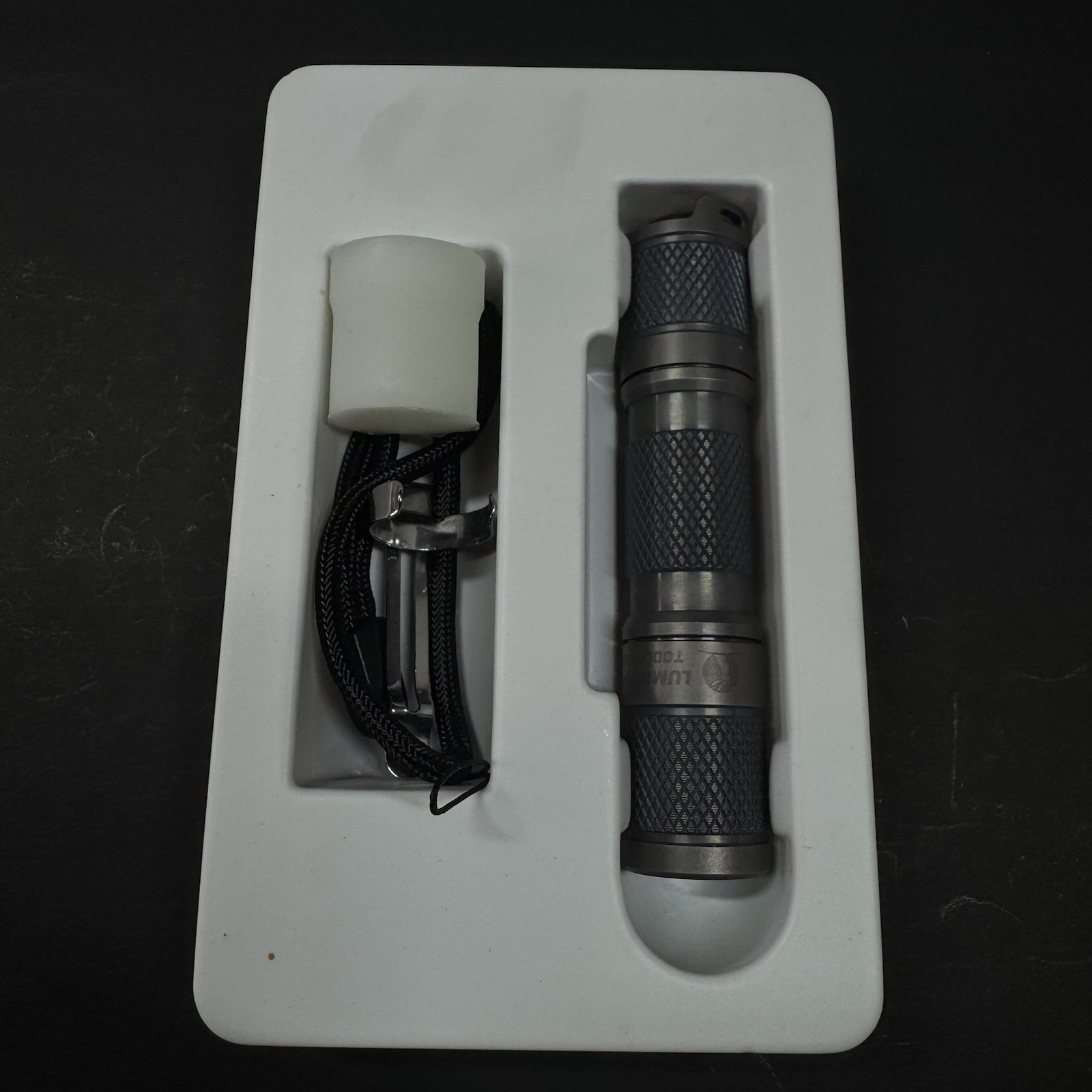 Lumintop Tool AA 3.0 Anodized Purple/ Tumbled Titanium Flashlight 900 Lumens