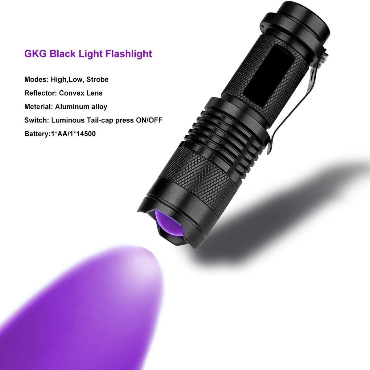 2PC UV Violet LED Flashlight Purplelight Light 395 NM Inspection Lamp Torch-=//