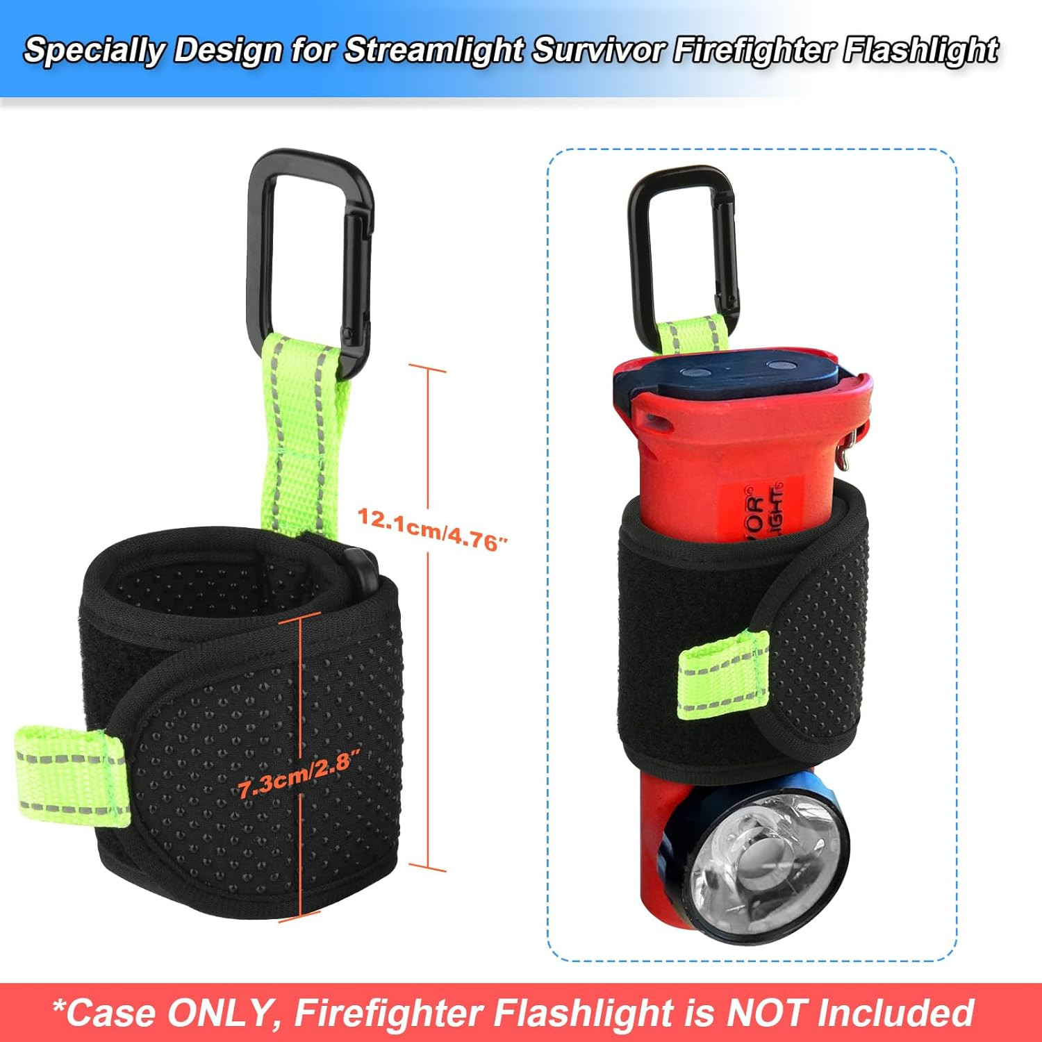 Inverted Flashlight Holder for Streamlight,Anti-Slip Nylon Strap with Carabiner,