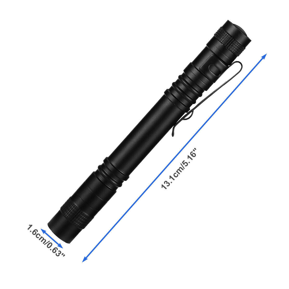 5 x LED Flashlight Clip Mini Light Penlight Pocket Portable Pen Torch Lamp