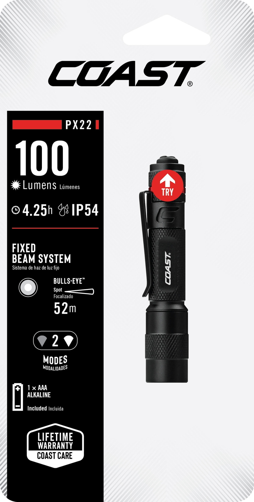 PX22 100 Lumen Alkaline Power IP54 Rated LED Flashlight, 1.41 Oz