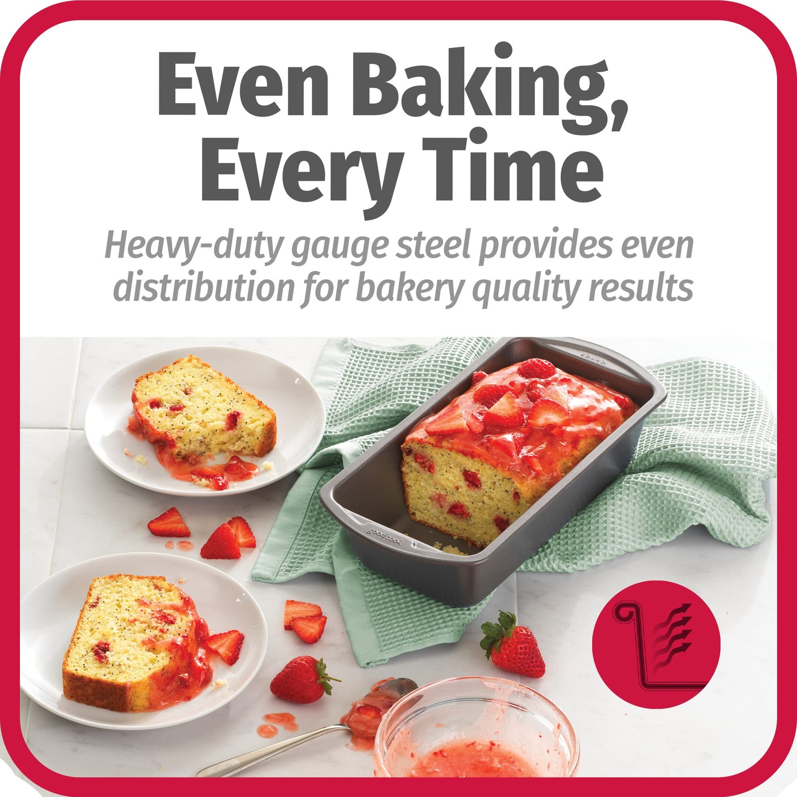 GoodCook Nonstick Loaf Pan 8 x 4-Inch Heavy-Duty 8 x (Set of 2), Gray