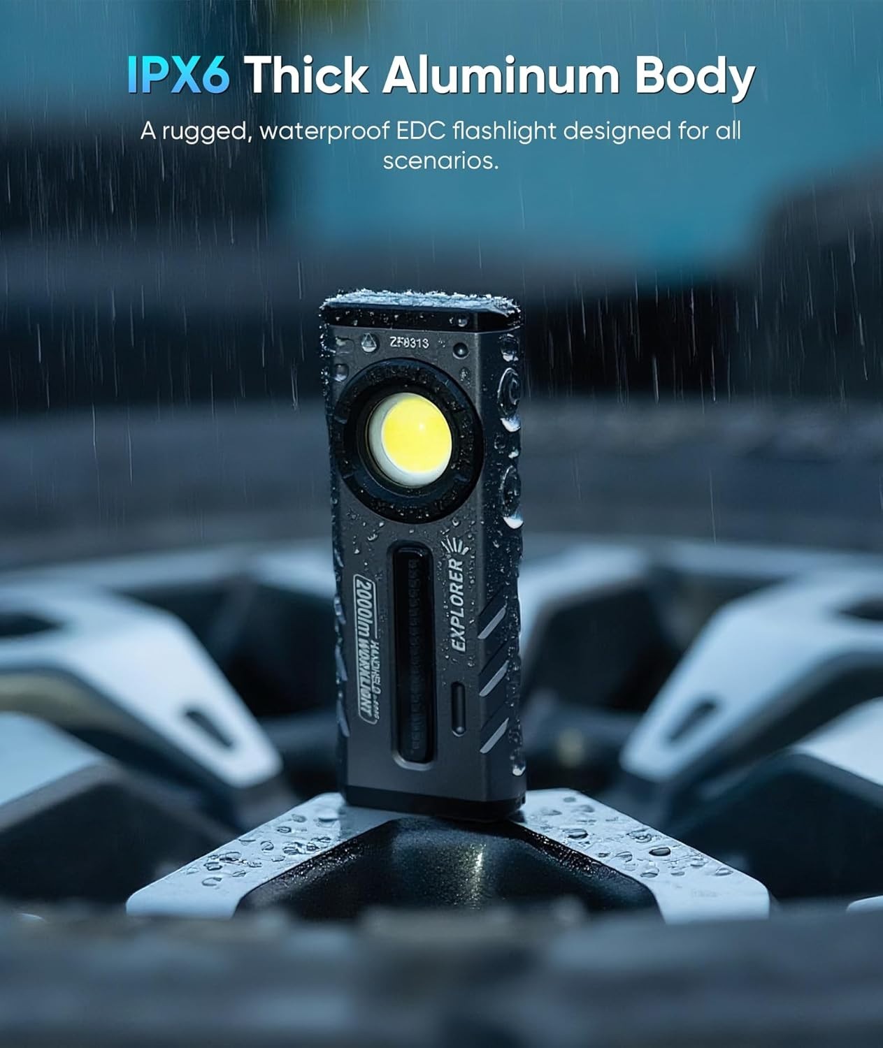 2000 Lumens Magnetic EDC Flashlight with RGB & UV Modes – Rechargeable Design