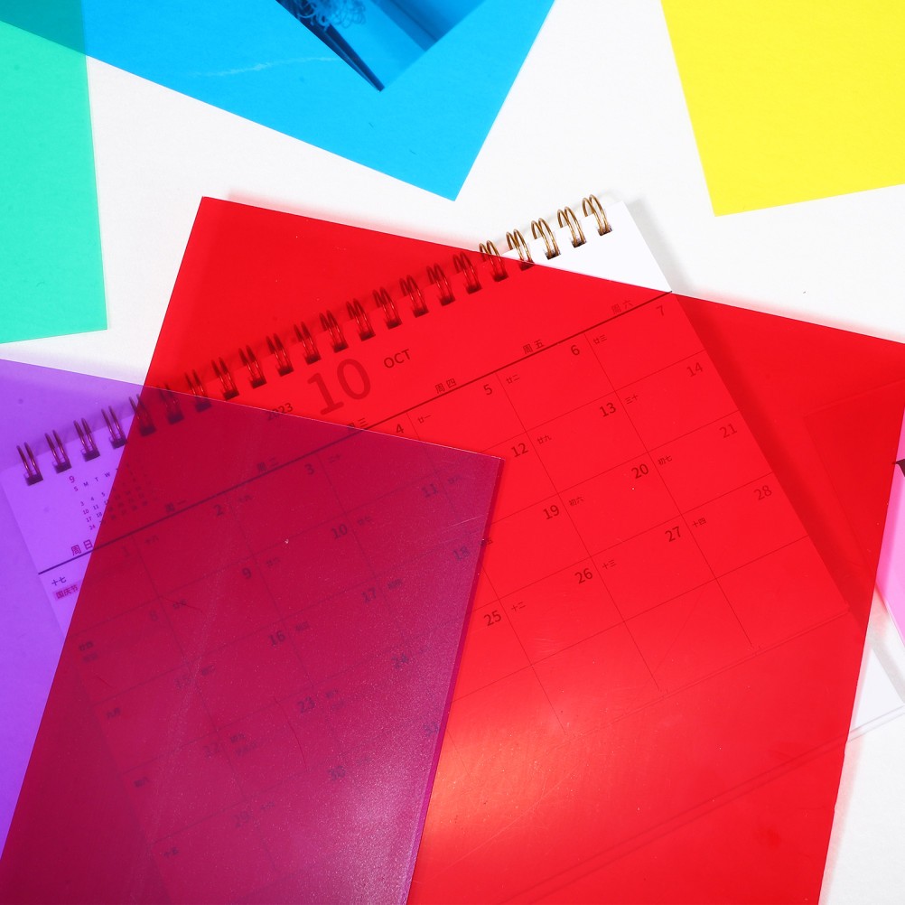 12Pcs Durable Photography Color Gels Sheets Assorted Colors PVC PP Material
