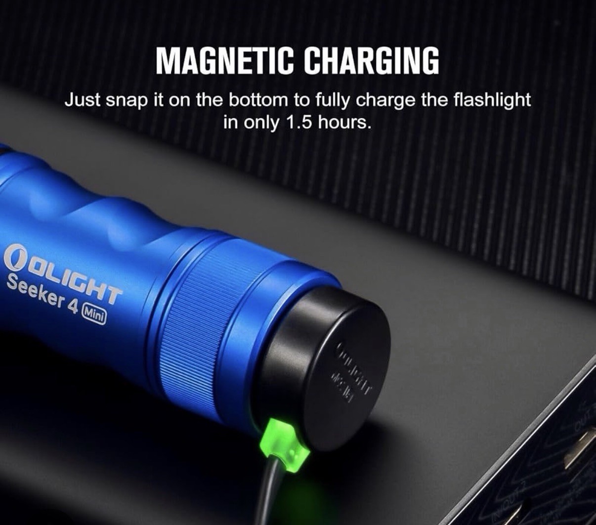 Olight Seeker 4 Mini EDC Flashlight, 1200 Lumens, 365nm UV Light Sealed NIB