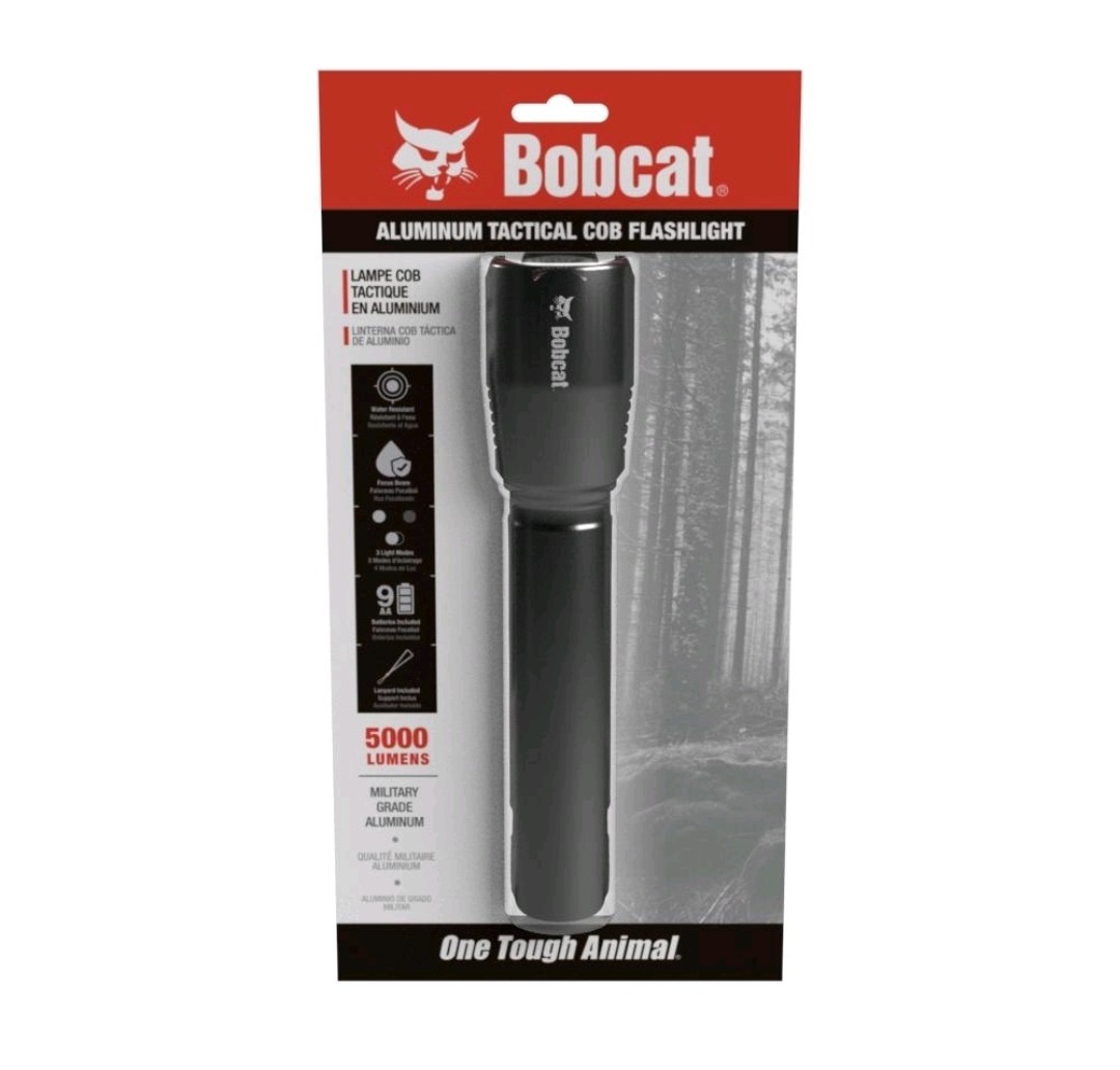THREE PACK Bobcat Aluminum Tactical COB Flashlight LED 5000 Lumens + Batteries