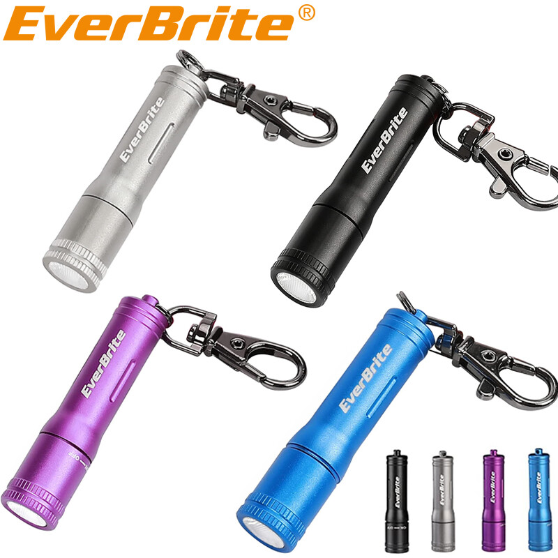 EverBrite Black/Blue/Gray/Purple Mini LED Flashlight Keychain EDC Flashlight NEW