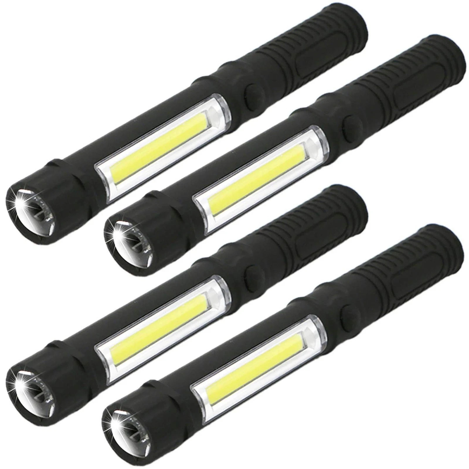 COB LED Work Flashlight with Magnetic Base and Clip Led Light 4pk