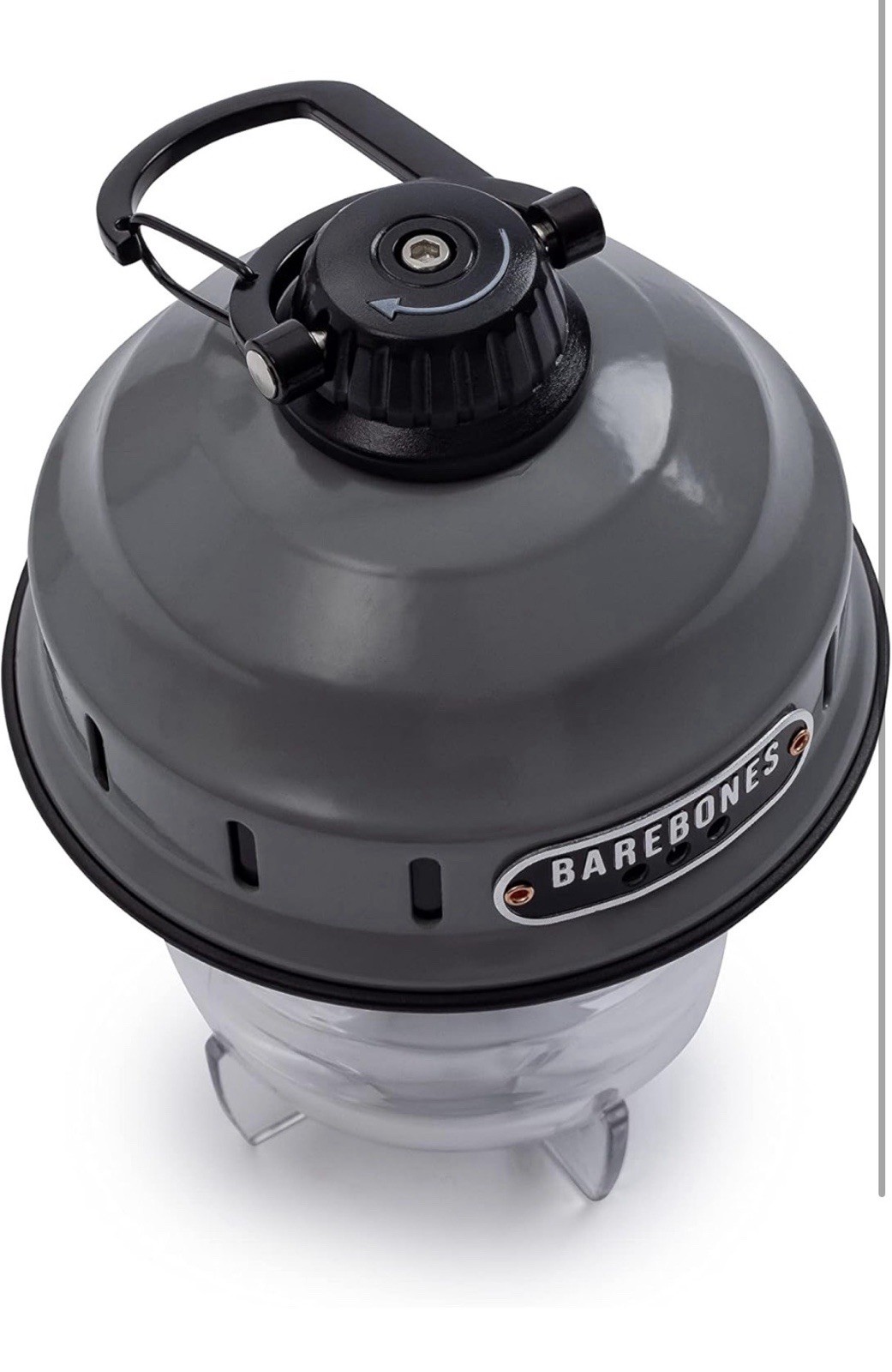 Barebones Living Beacon Hanging Lantern Slate Stamped Steel Rechargeable Battery