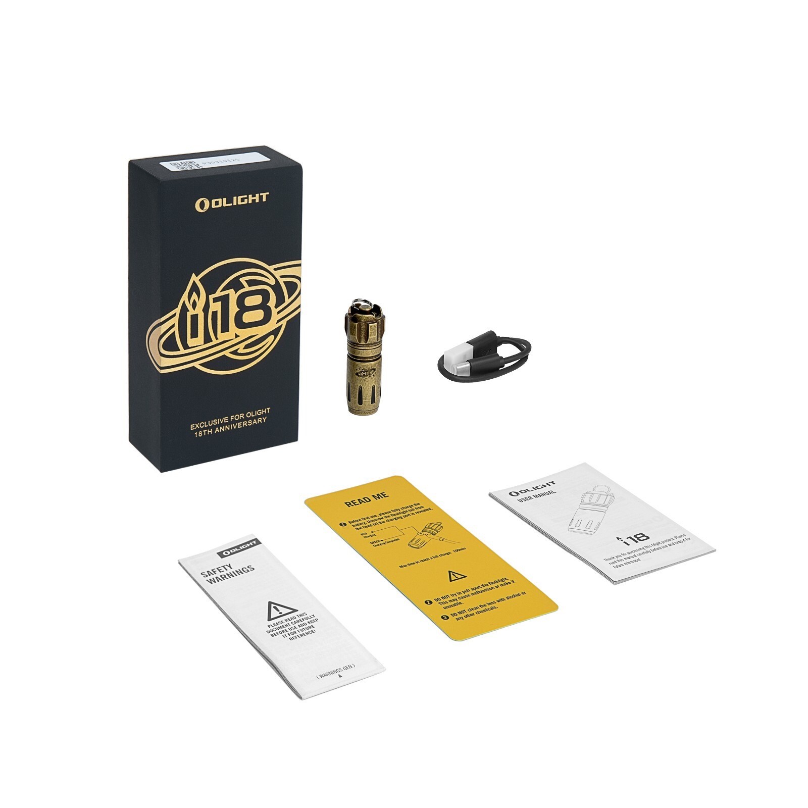 Olight i18 Brass Limited Edition – 18th Anniversary Edition Keychain Flashlight