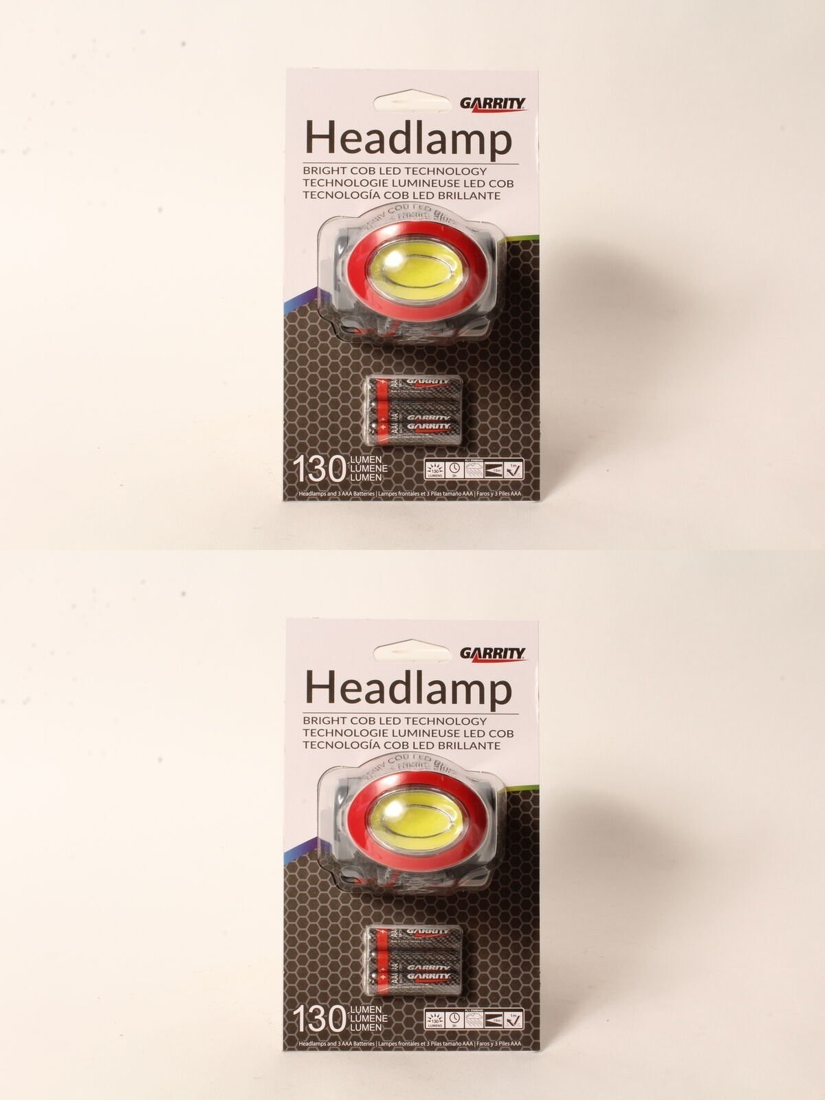2 PK Garrity LED iBeam Headlamp 101 Lumens 2 Mode High & Low Water Resistant