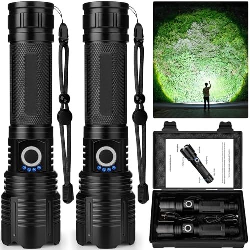 Rechargeable Flashlight 99000 Lumen 15 Hour Battery Life 5 Modes IPX7