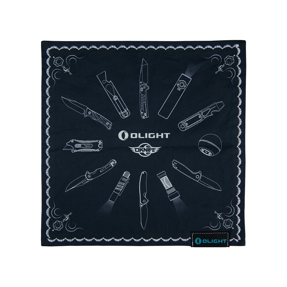Olight Ohanks L1 Handkerchief, Blue, 10″ x 10″, Cotton Cloth + Fine Glass Cloth