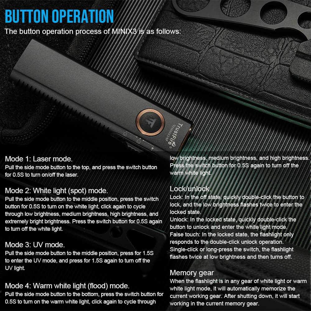 TRUSTFIRE MINI X3 Rechargeable Magnetic Flashlight With 4 Modes Powerful Bright