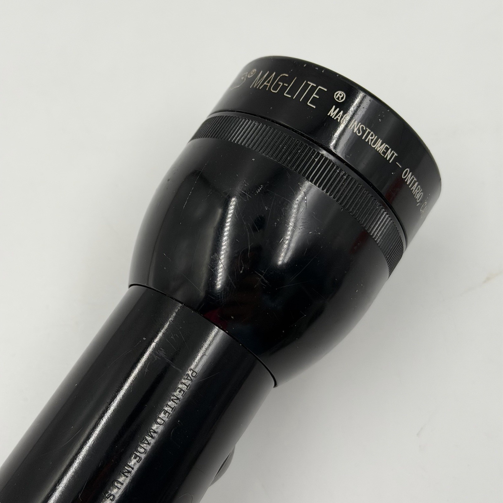 Vintage MAG-LITE 10” Mag Instrument 2 D Cell Black Flashlight Made In Usa Works