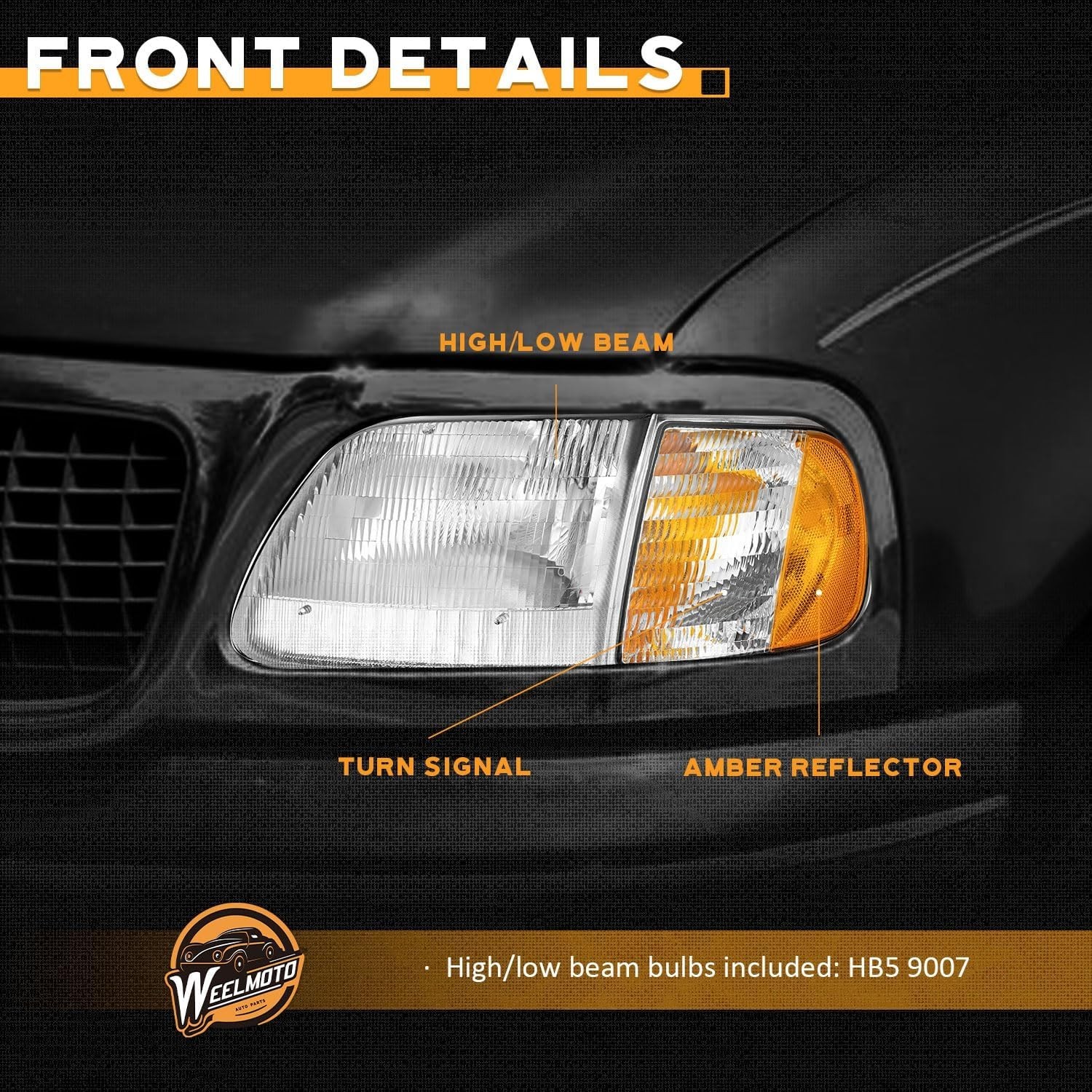 Headlight with Corner Light for 1997-2003 F150/F250/Expedition | Fits 1997-2003