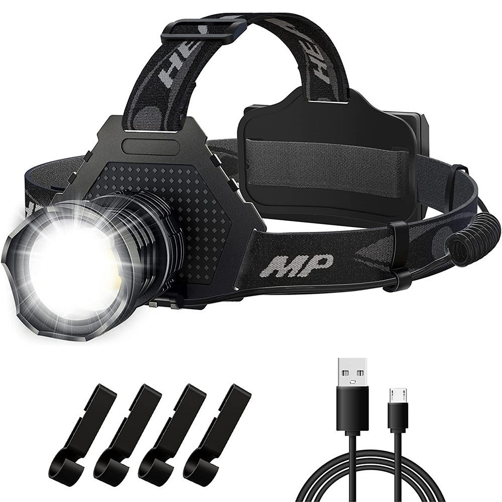 1-4Pack 100000 Lumen Super Bright Head Lamp Rechargeable LED Headlamp Flashlight