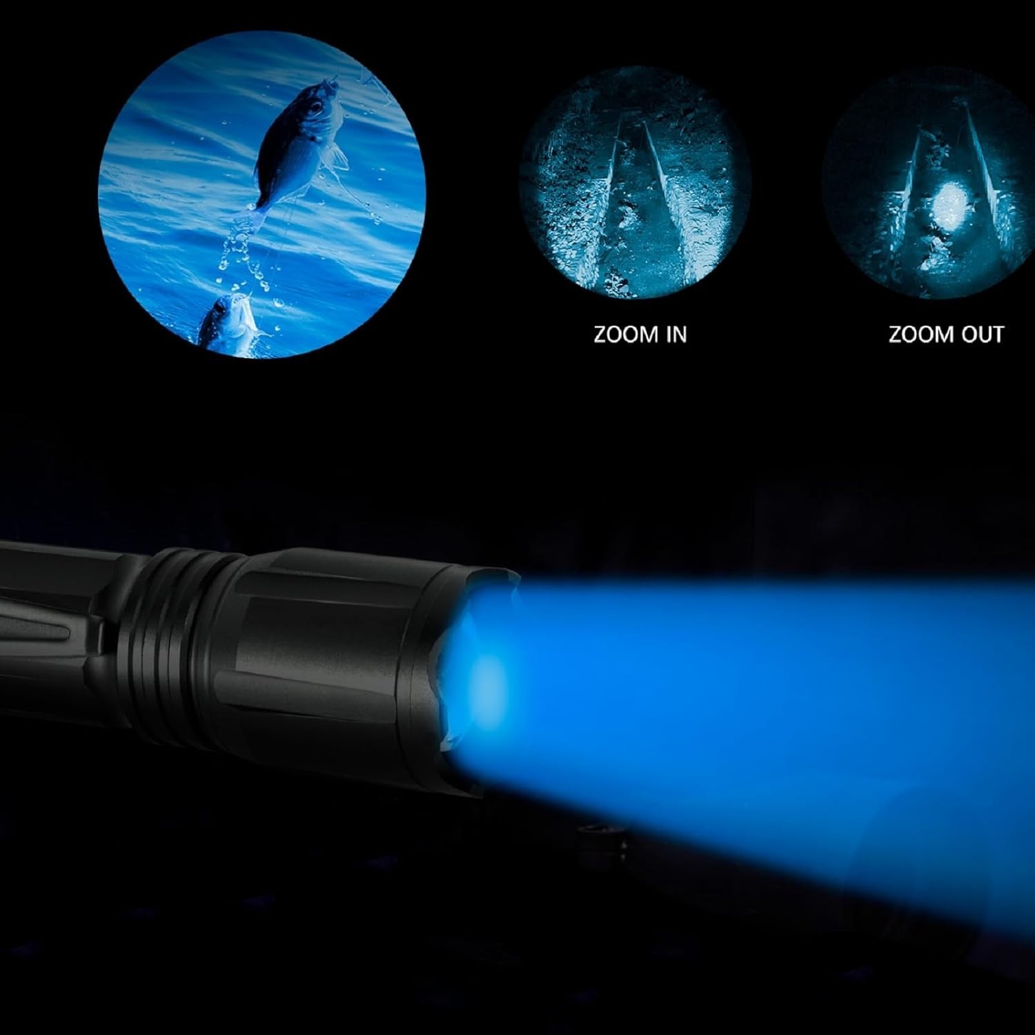 Upgraded Zoomable Red Flashlight, 4 Color in 1 Flash Light, Green Red Blue Wh…