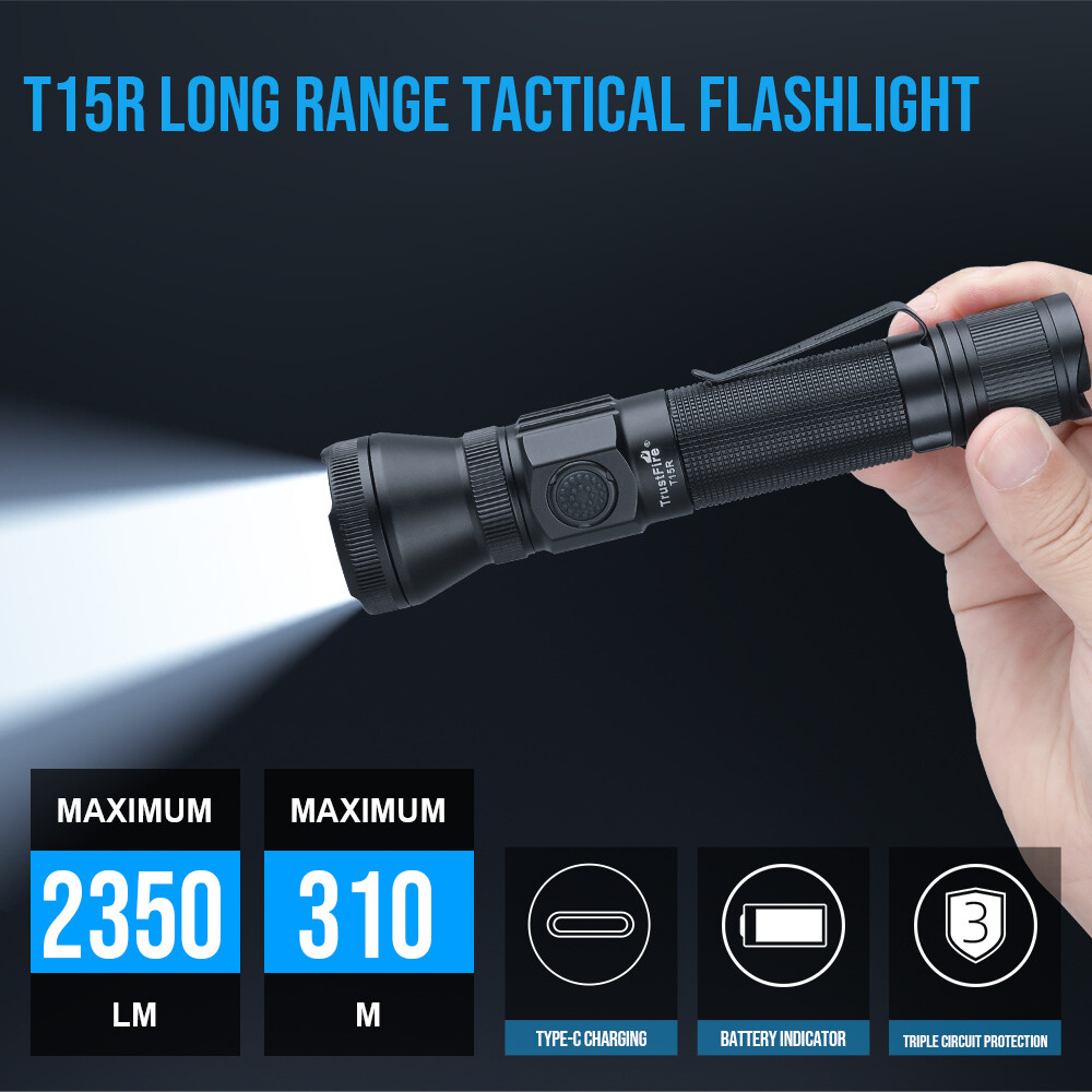 Trustfire 2350Lumen, Bright Rechargeable EDC Flashlight Portable Tactical Torch