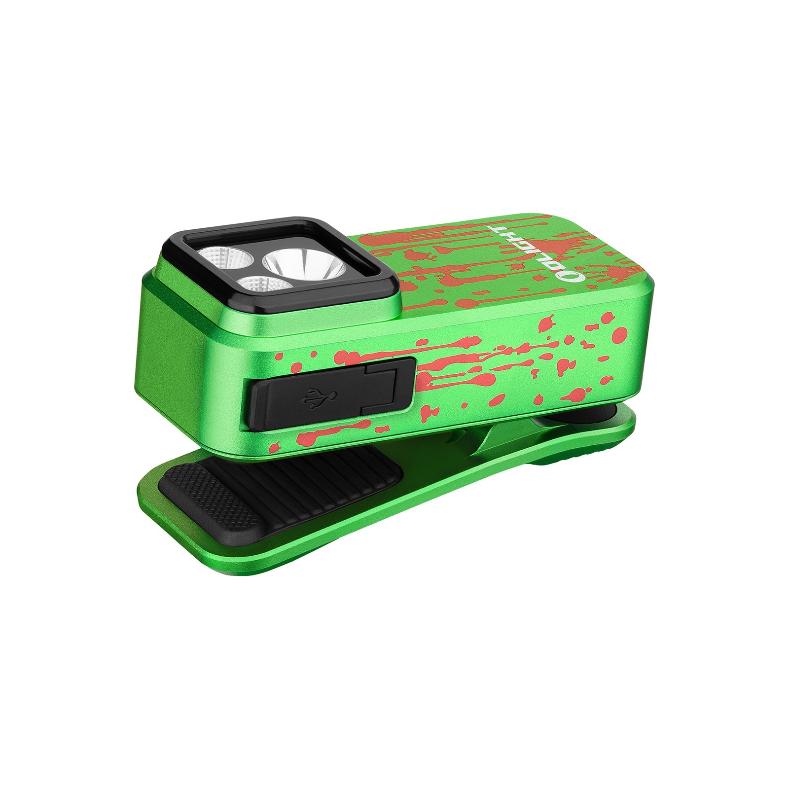 Olight Seeker 4 Pro Zombie Green CW Flashlight & Oclip Pro Zombie Green Light