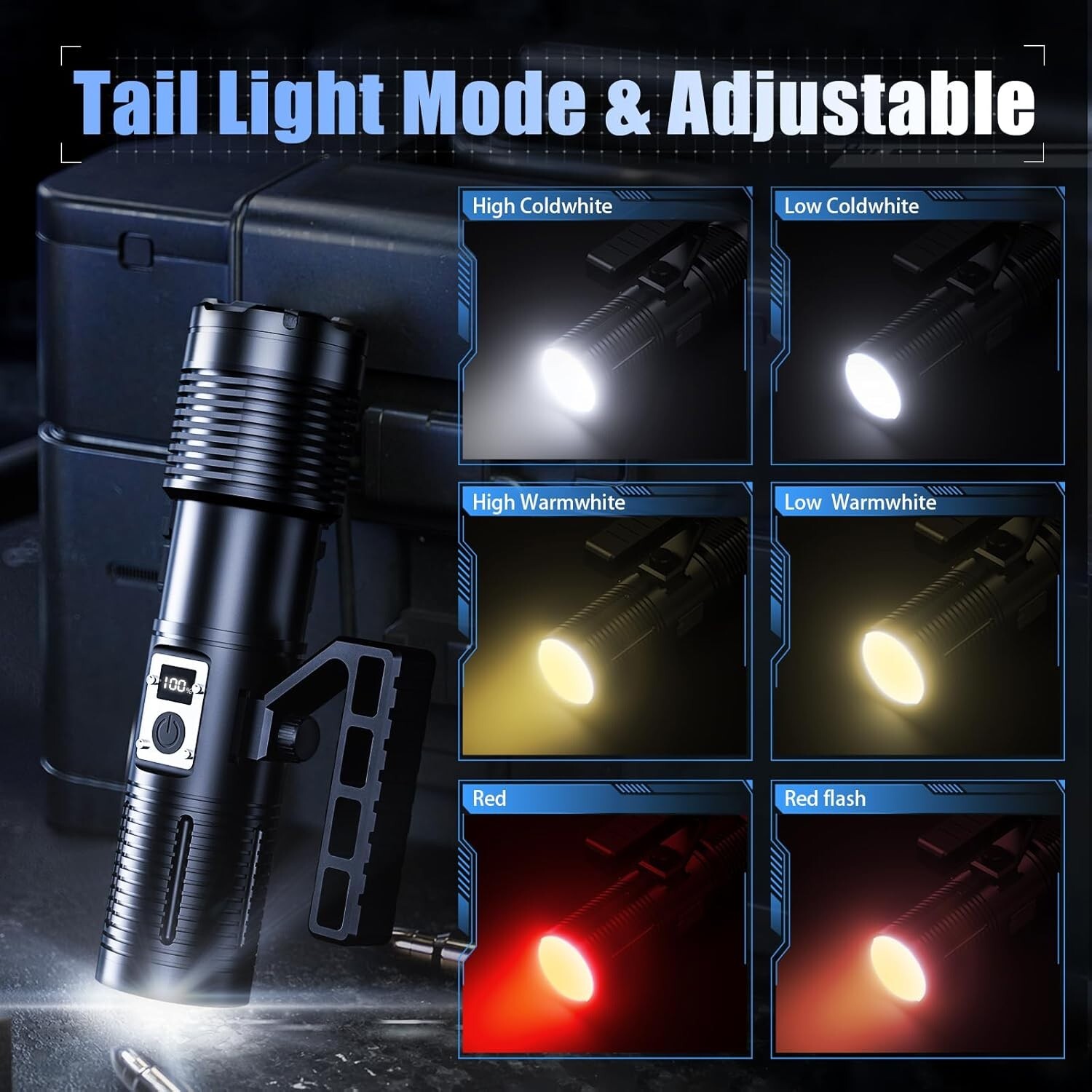 Rechargeable Flashlights High Lumens – 900000LM Super Bright Heavy Duty