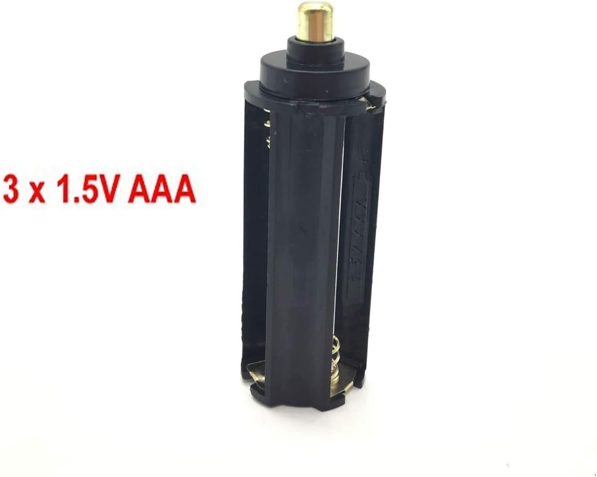 3-Piece Metal Plastic AAA Battery Adapter for Convenient Flashlight Use