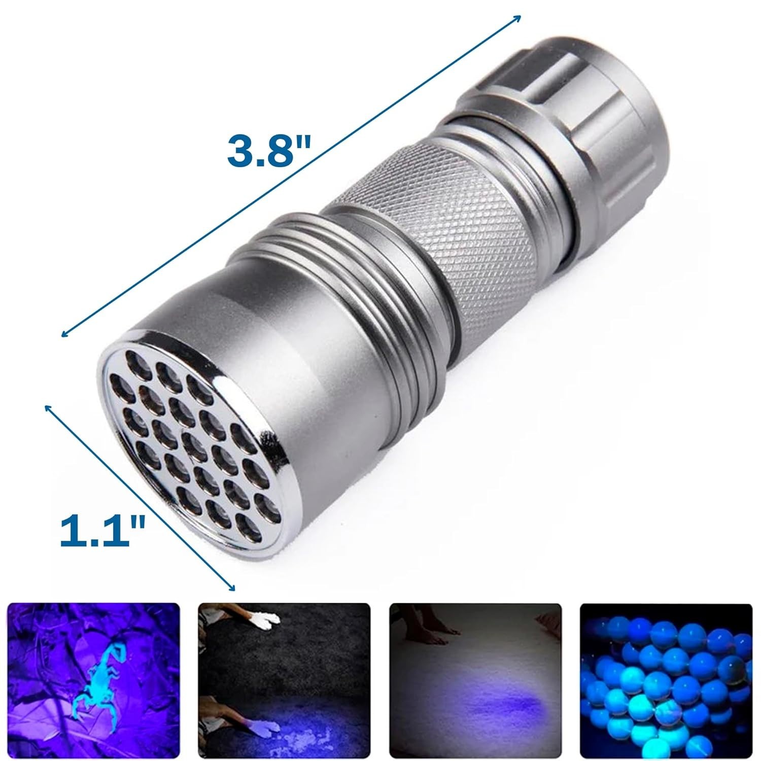 Professional 21 LED Flashlight Blacklight for Detect Uranium Glass, Depression G