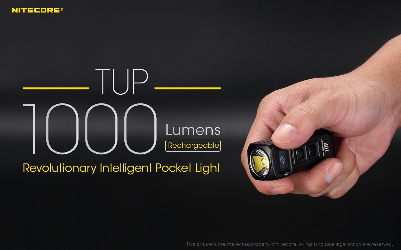 Nitecore TUP Intelligent Pocket Light 1000 LM Micro-USB EDC Keychain Flashlight
