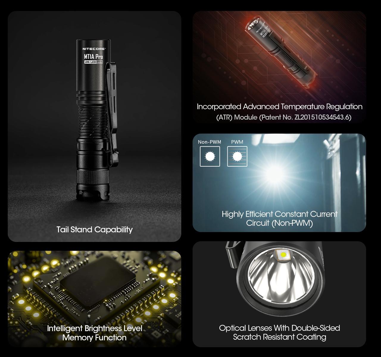 Nitecore MT1A PRO High Output Compact Rechargeable AA Flashlight -800 Lumens