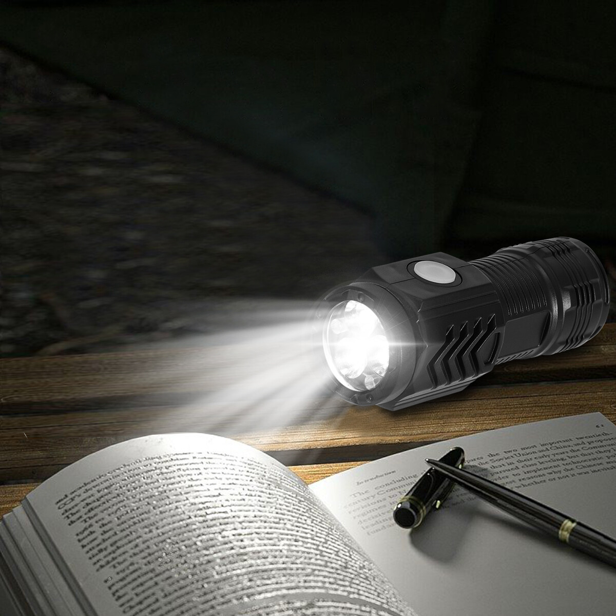 Rechargeable LED Tactical Work Light Magnetic Base Super Bright Torch Penlight
