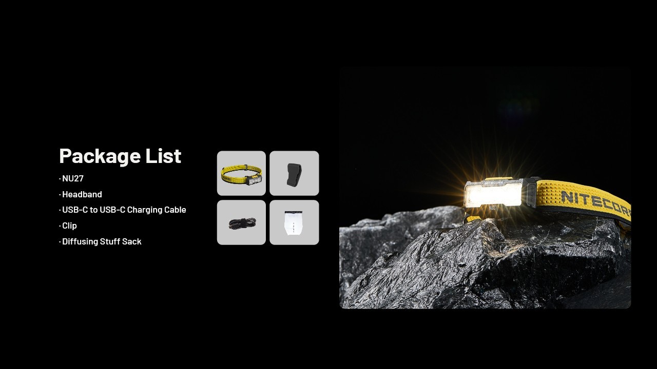 Nitecore NU27 Headlight 600LM LED Headlamps Multi-Temperature Camping Run Lights