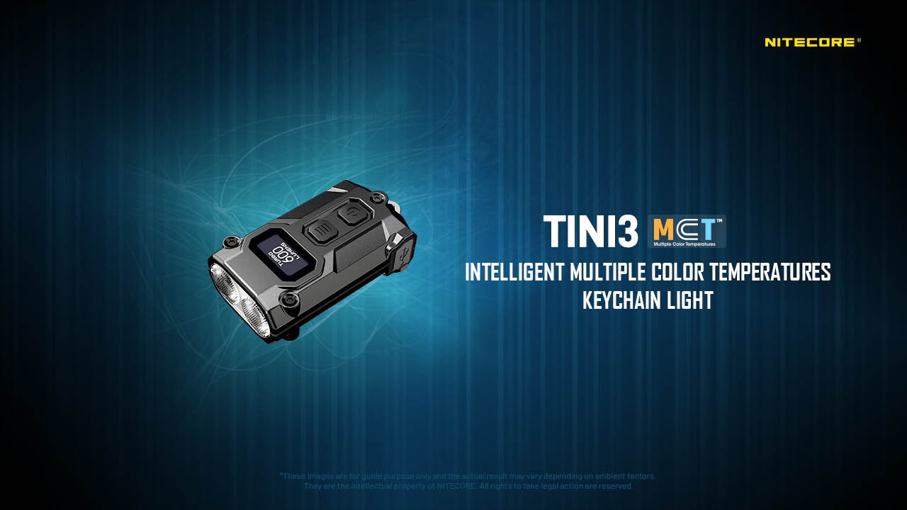 Nitecore TINI 3 600 Lumen Multi-Color Rechargeable Keychain Flashlight (Gray)