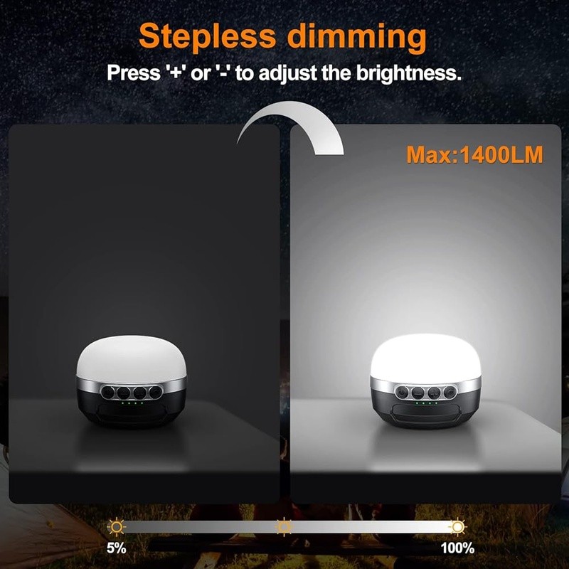Dimmable LED Lantern 1400LM Rechargeable Power Bank Waterproof Magnetic Base New