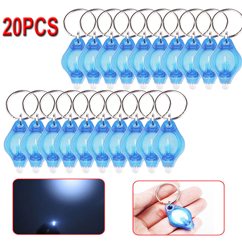 10/20 PCS Mini LED Keychain Flashlight Key Ring Light Bright Torch Lamp Torch