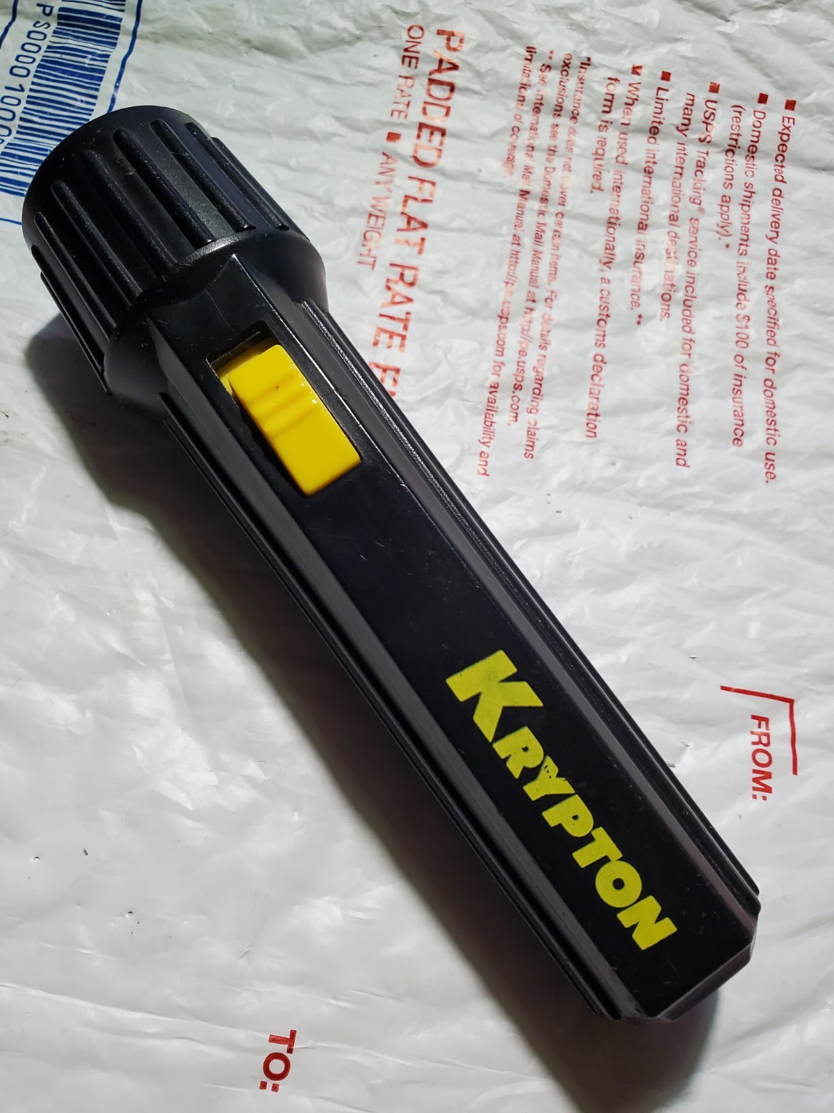Super Rare Vtg Orig Krypton Flashligh 5.5″ Malaysia Working Needs 2 AA Batteries