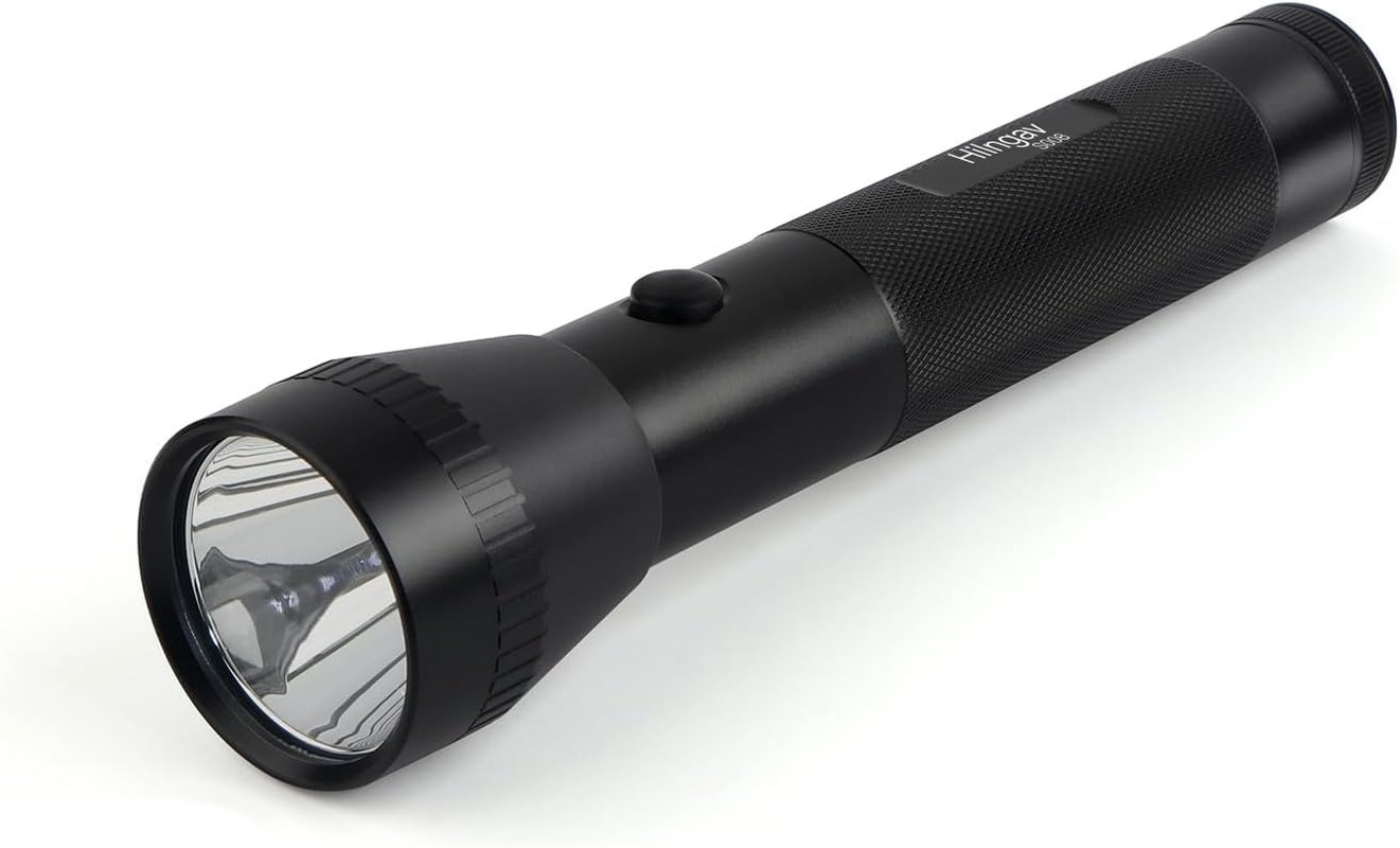 Heavy Duty 2-Cell D Battery LED Big Flashlights, High Lumens, Single Mode