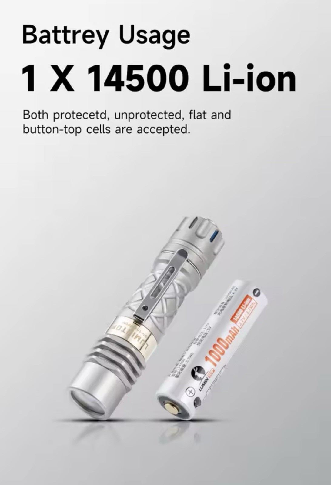 Lumintop Antman in Stonewashed Titanium LEP Flashlight Torch