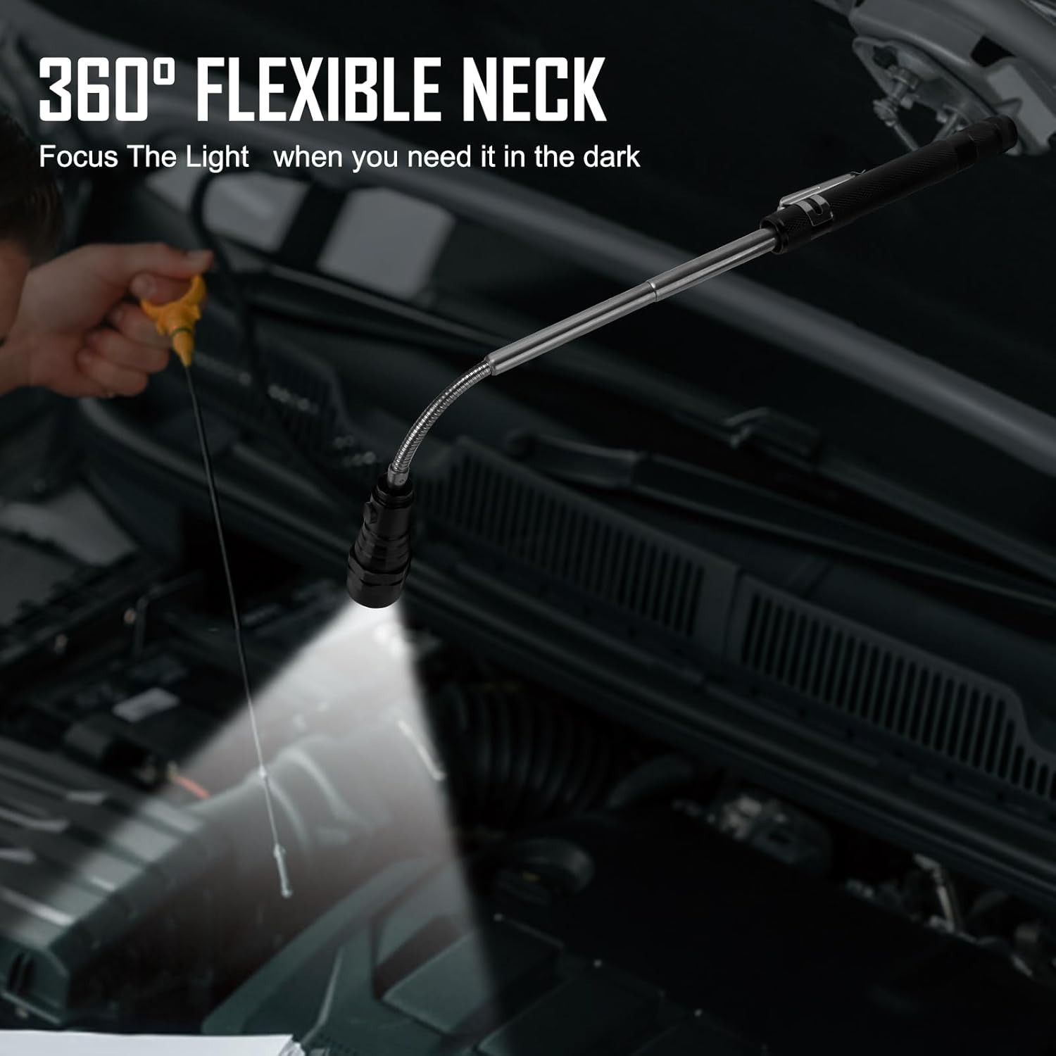 Adjustable Magnetic Pickup Tool with Bright LED – Ideal Gadget for Home Repairs