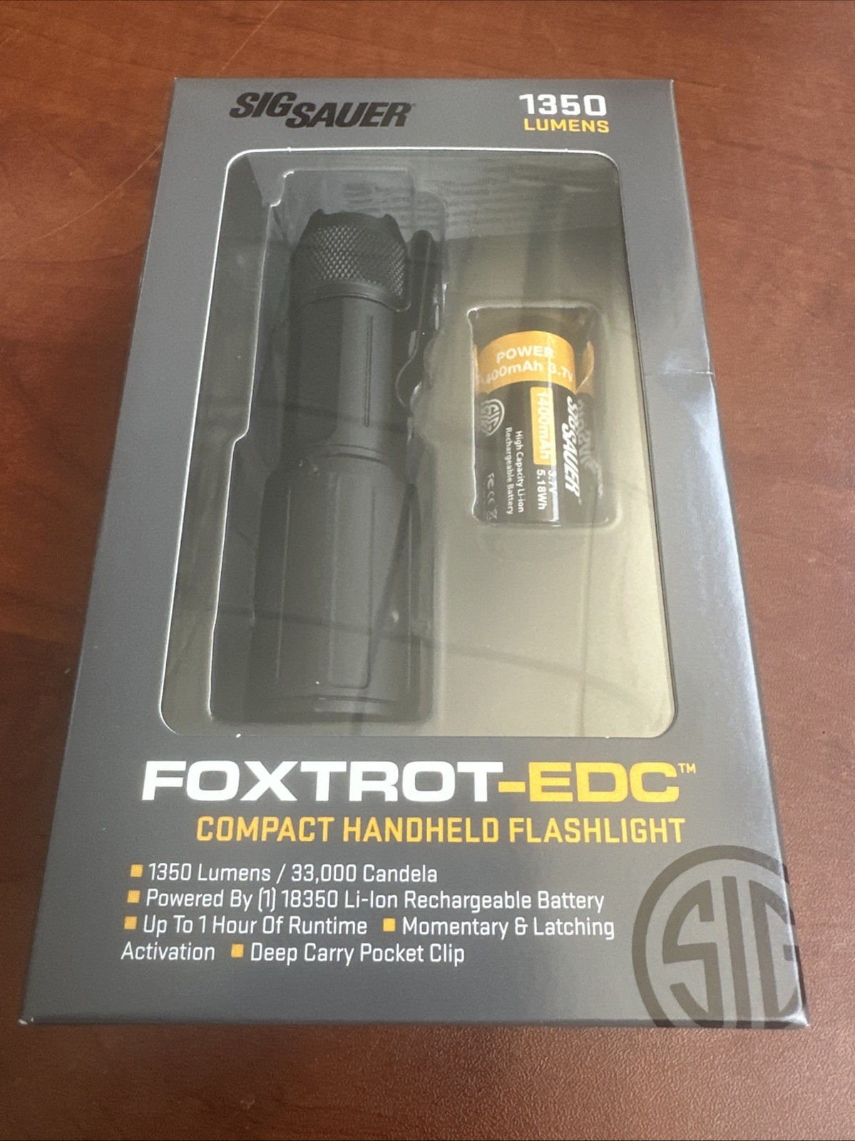 Sig Sauer FOXTROT-EDC 1350 Lumen Compact Handheld Tactical Flashlight – SOFEC002