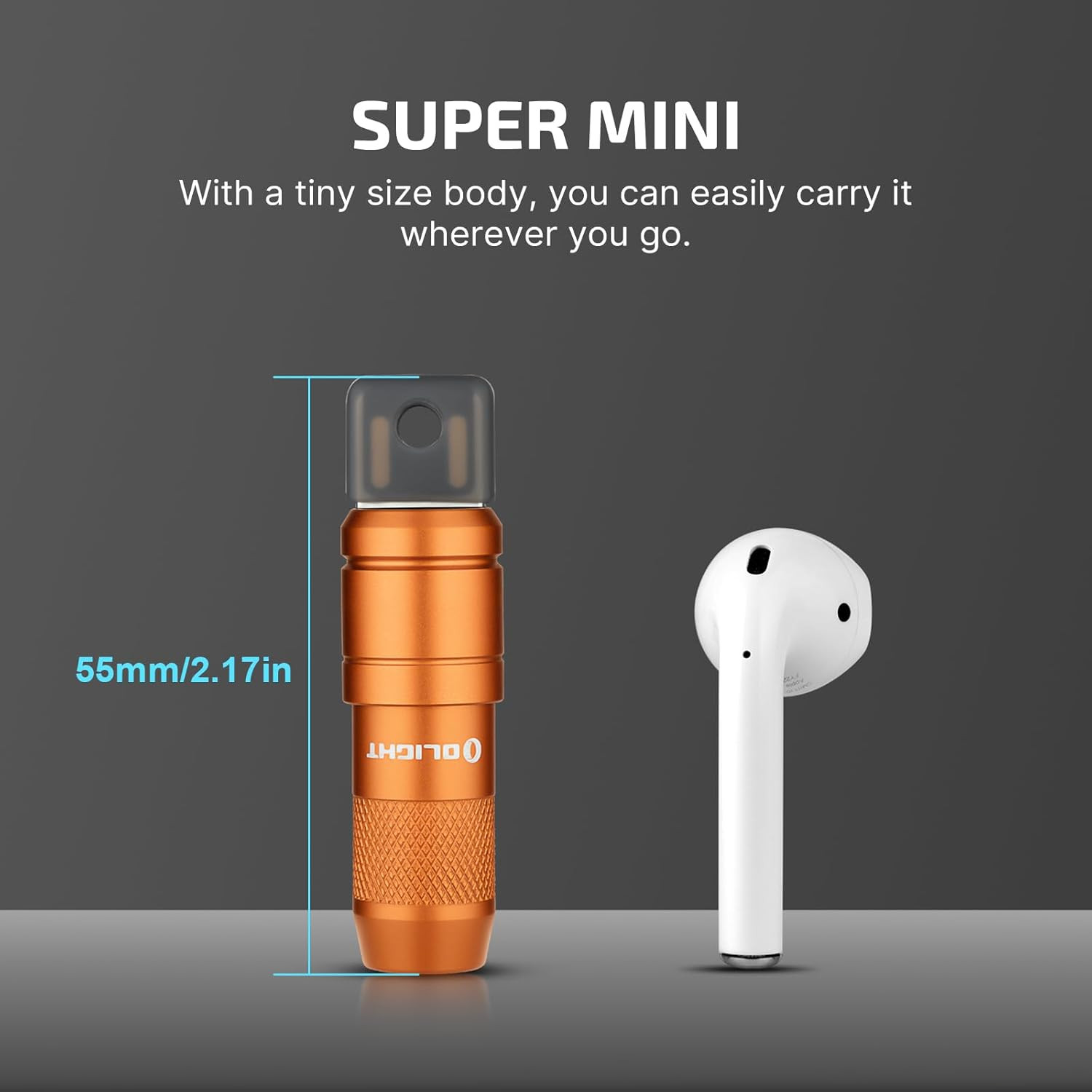 IMINI 2 EDC Rechargeable Keychain Flashlight, 50 Lumens Compact and Portable Min