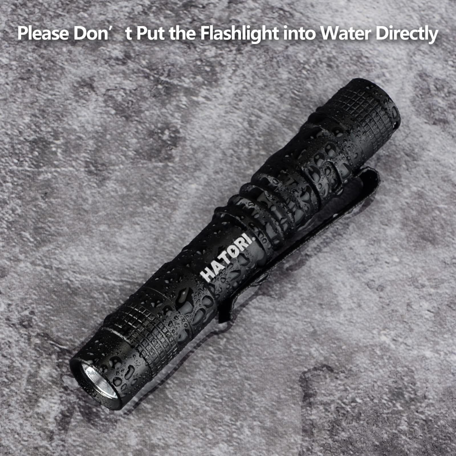 HATORI LED Mini Flashlight, Bright Small 1 Pack(3.55Inch Black), Black