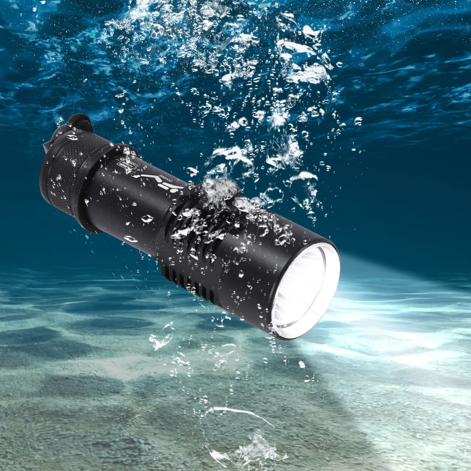 22.2W P70 Dive Light LED 400Lm Waterproof 100m Rechargeable Scuba Flashlight